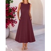 MEROKEETY Women’s Semi Formal Cocktail Wedding Guest A Line Maxi Dresses(Wine)