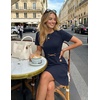 MEROKEETY Women’s Summer Business Casual Work Office Mini Dress(Navy)