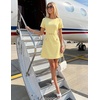 MEROKEETY Women’s Summer Business Casual Work Office Mini Dress(Yellow)