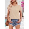 MEROKEETY Womens Summer Cap Sleeve Tops Business Dressy T Shirts 2026(Apricot)