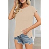 MEROKEETY Womens Summer Cap Sleeve Tops Business Dressy T Shirts 2026(Apricot)