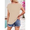 MEROKEETY Womens Summer Cap Sleeve Tops Business Dressy T Shirts 2026(Apricot)
