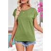 MEROKEETY Womens Summer Cap Sleeve Tops Business Dressy T Shirts 2026(Avocadogreen)