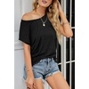 MEROKEETY Womens Summer Cap Sleeve Tops Business Dressy T Shirts 2026(Black)