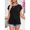 MEROKEETY Womens Summer Cap Sleeve Tops Business Dressy T Shirts 2026(Black)