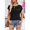 MEROKEETY Womens Summer Cap Sleeve Tops Business Dressy T Shirts 2026(Black)