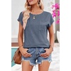 MEROKEETY Womens Summer Cap Sleeve Tops Business Dressy T Shirts 2026(Blue)