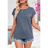 MEROKEETY Womens Summer Cap Sleeve Tops Business Dressy T Shirts 2026(Blue)
