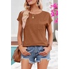MEROKEETY Womens Summer Cap Sleeve Tops Business Dressy T Shirts 2026(Brown)