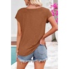 MEROKEETY Womens Summer Cap Sleeve Tops Business Dressy T Shirts 2026(Brown)