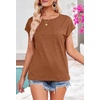 MEROKEETY Womens Summer Cap Sleeve Tops Business Dressy T Shirts 2026(Brown)