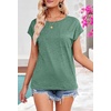 MEROKEETY Womens Summer Cap Sleeve Tops Business Dressy T Shirts 2026(Green)