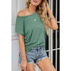 MEROKEETY Womens Summer Cap Sleeve Tops Business Dressy T Shirts 2026(Green)