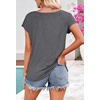 MEROKEETY Womens Summer Cap Sleeve Tops Business Dressy T Shirts 2026(Grey)