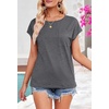 MEROKEETY Womens Summer Cap Sleeve Tops Business Dressy T Shirts 2026(Grey)
