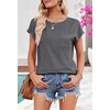 MEROKEETY Womens Summer Cap Sleeve Tops Business Dressy T Shirts 2026(Grey)