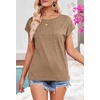 MEROKEETY Womens Summer Cap Sleeve Tops Business Dressy T Shirts 2026(Khaki)
