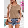 MEROKEETY Womens Summer Cap Sleeve Tops Business Dressy T Shirts 2026(Khaki)