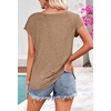 MEROKEETY Womens Summer Cap Sleeve Tops Business Dressy T Shirts 2026(Khaki)