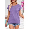 MEROKEETY Womens Summer Cap Sleeve Tops Business Dressy T Shirts 2026(Lavender)