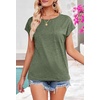 MEROKEETY Womens Summer Cap Sleeve Tops Business Dressy T Shirts 2026(Lightolive)