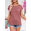 MEROKEETY Womens Summer Cap Sleeve Tops Business Dressy T Shirts 2026(Pink)