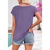 MEROKEETY Womens Summer Cap Sleeve Tops Business Dressy T Shirts 2026(Purple)