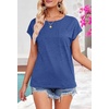 MEROKEETY Womens Summer Cap Sleeve Tops Business Dressy T Shirts 2026(Royalblue)