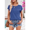 MEROKEETY Womens Summer Cap Sleeve Tops Business Dressy T Shirts 2026(Royalblue)