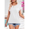 MEROKEETY Womens Summer Cap Sleeve Tops Business Dressy T Shirts 2026(White)