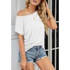 MEROKEETY Womens Summer Cap Sleeve Tops Business Dressy T Shirts 2026(White)