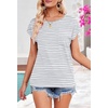 MEROKEETY Womens Summer Cap Sleeve Tops Business Dressy T Shirts 2026(White/Black)