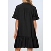 MEROKEETY Women’s Summer Casual Tshirt Dress Button Down Shift Mini Dresses(Black)
