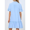 MEROKEETY Women’s Summer Casual Tshirt Dress Button Down Shift Mini Dresses(Blue)