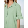 MEROKEETY Women’s Summer Casual Tshirt Dress Button Down Shift Mini Dresses(Light Green)