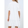 MEROKEETY Women’s Summer Casual Tshirt Dress Button Down Shift Mini Dresses(White)
