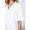 MEROKEETY Women’s Summer Casual Tshirt Dress Button Down Shift Mini Dresses(White)