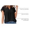 MEROKEETY Womens Summer Ruffle Sleeve V Neck Blouse Casual Shirts(Black)