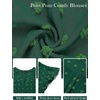 MEROKEETY Womens Summer Ruffle Sleeve V Neck Blouse Casual Shirts(Dark Green)