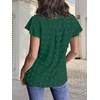 MEROKEETY Womens Summer Ruffle Sleeve V Neck Blouse Casual Shirts(Dark Green)