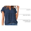 MEROKEETY Womens Summer Ruffle Sleeve V Neck Blouse Casual Shirts(Dusty Navy)