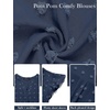 MEROKEETY Womens Summer Ruffle Sleeve V Neck Blouse Casual Shirts(Dusty Navy)