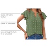 MEROKEETY Womens Summer Ruffle Sleeve V Neck Blouse Casual Shirts(Green)