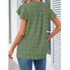 MEROKEETY Womens Summer Ruffle Sleeve V Neck Blouse Casual Shirts(Green)
