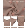 MEROKEETY Womens Summer Ruffle Sleeve V Neck Blouse Casual Shirts(Mocha)