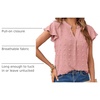 MEROKEETY Womens Summer Ruffle Sleeve V Neck Blouse Casual Shirts(Pink)