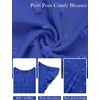 MEROKEETY Womens Summer Ruffle Sleeve V Neck Blouse Casual Shirts(Royal)