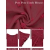 MEROKEETY Womens Summer Ruffle Sleeve V Neck Blouse Casual Shirts(Wine Red)