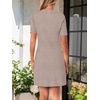MEROKEETY Women’s Summer Short Sleeve Bodycon Sweater Mini Dress(Cashmere)