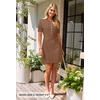 MEROKEETY Women’s Summer Short Sleeve Bodycon Sweater Mini Dress(Coffee)